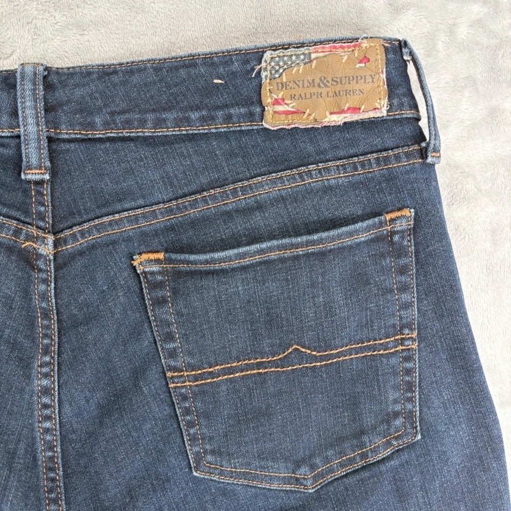 DENIM & SUPPLY Ralph Lauren Skinny Jeans Dark Distressed Women 31 /30 Fits 32x30